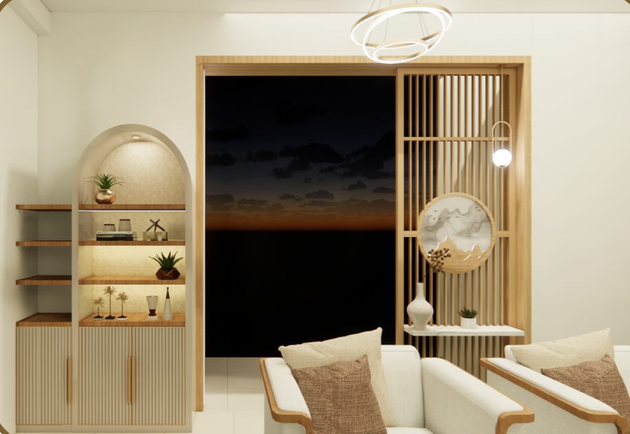 Living room wooden hanging swing